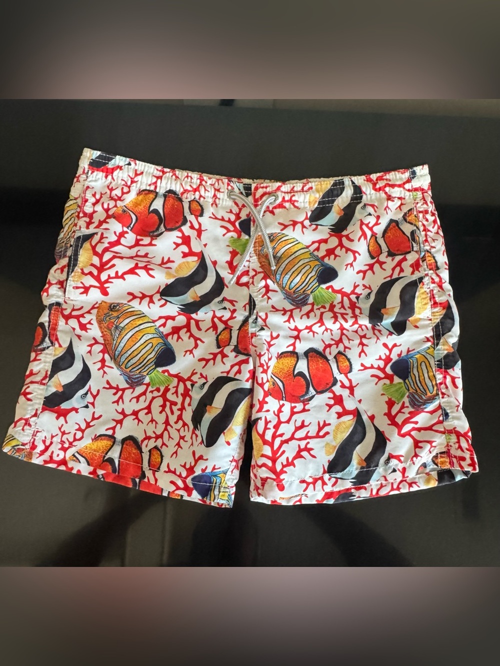 MC2 Saint Barth Boys Red Tropical Fish Swim Shorts